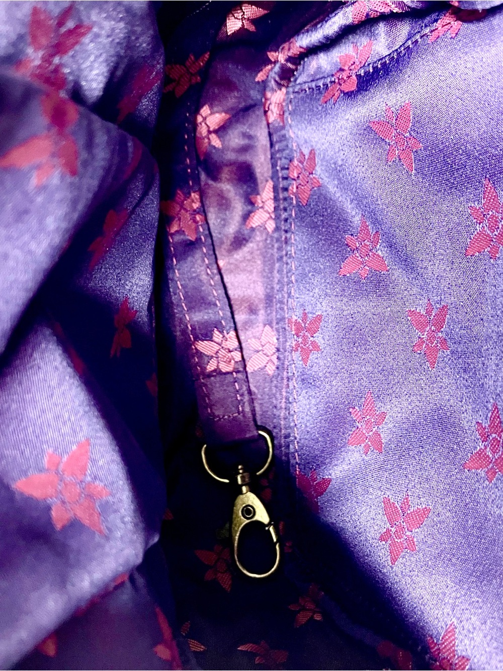 Anuschka Hand-Painted Moonlight Capri - Blue Floral & Coastal Dome Crossbody - Picture 9 of 10